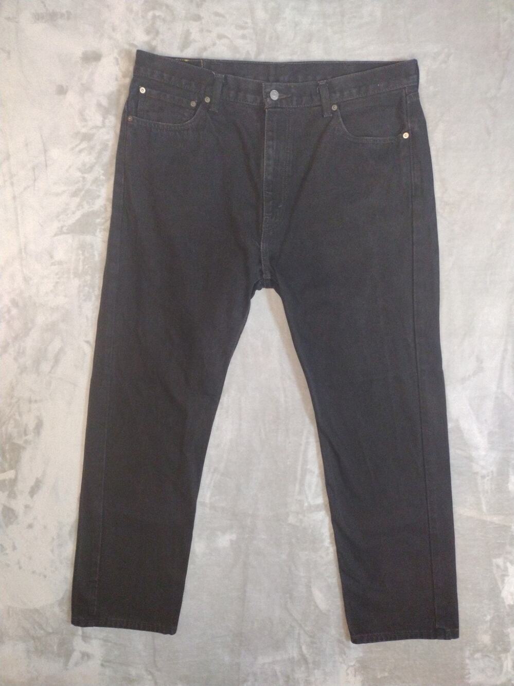 Levis 505 Jeans Mens 40×32 Black Mid Rise Regular Fit Straight Casual Goth USA